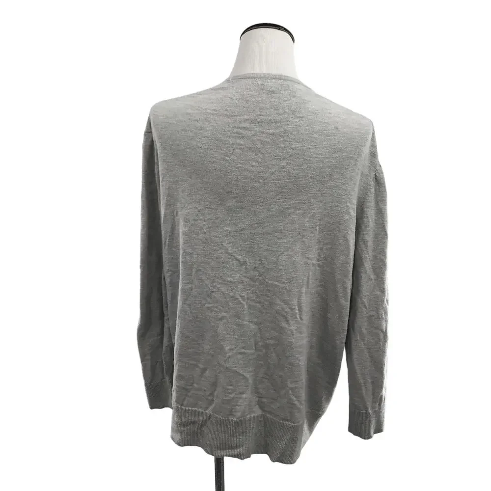 Madewell Light Ice Gray Open Front Cardigan Sweater